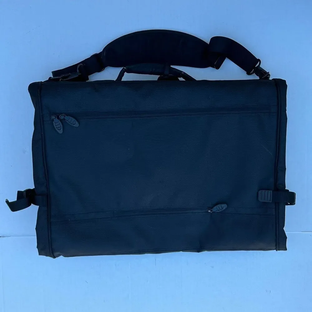 Tumi Tri-Fold Carry On Travel Garment Bag Ballistic Nylon Crossbody Black 22”
